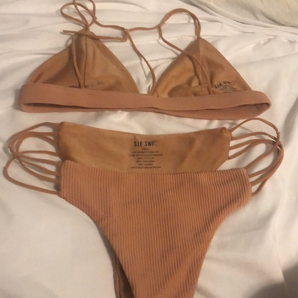 SIE SWIM CANDICE KNOTTED BRA TOP HUDSON BOTTOM - Picture 4 of 5